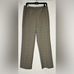 Rafaella Petite 10 P Pants Gray Plaid Trousers Flat Front Career Slacks.